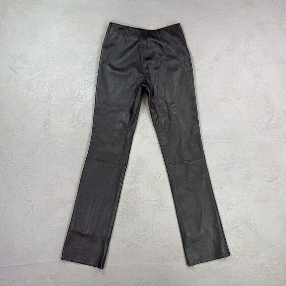 Vintage Lucky Leather Black Leather Mid-Rise Straight Leg Pants Size 4 - Picture 5 of 6